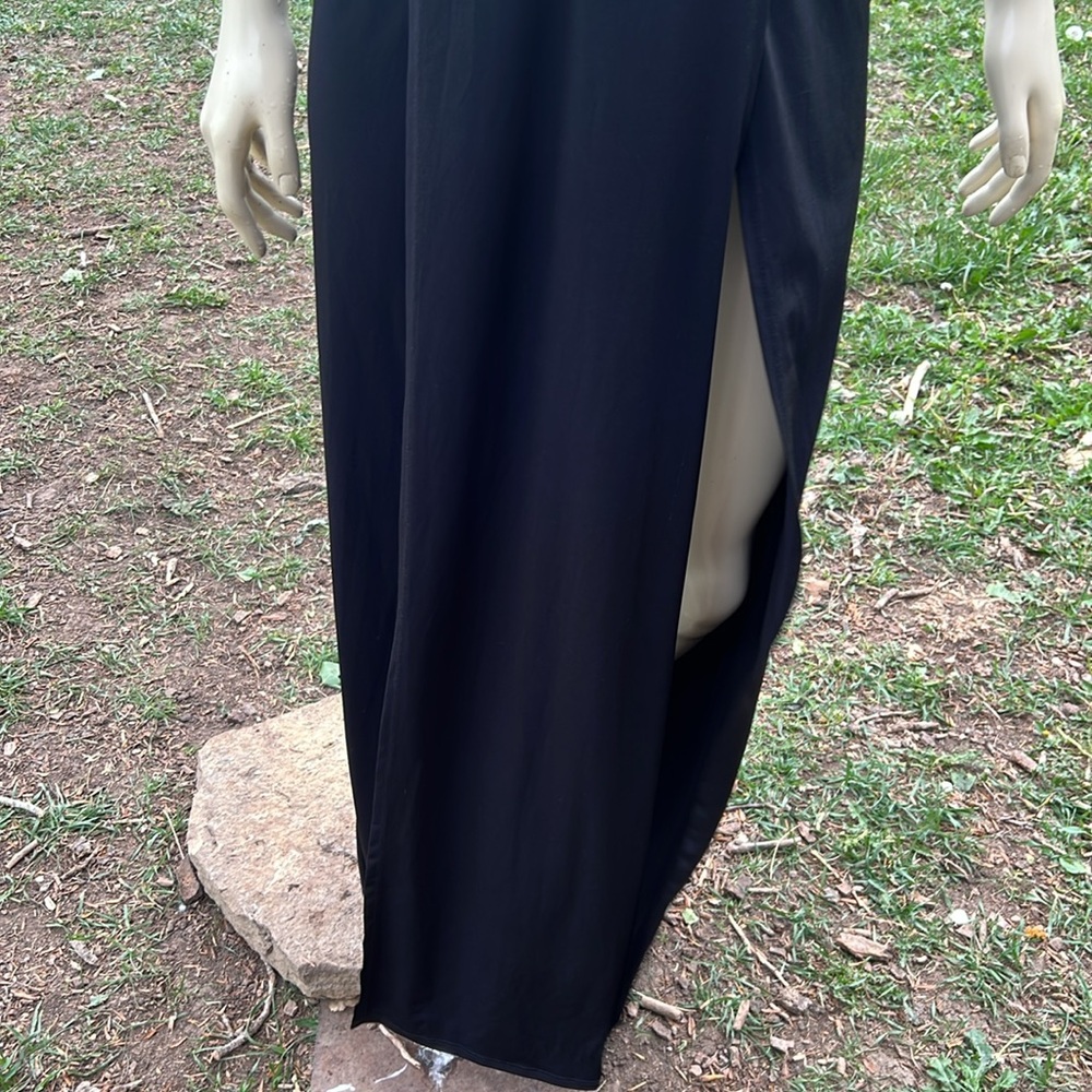 tik:tok by the mogan dress Black Halter Maxi Dress made in USA - Picture 3 of 6